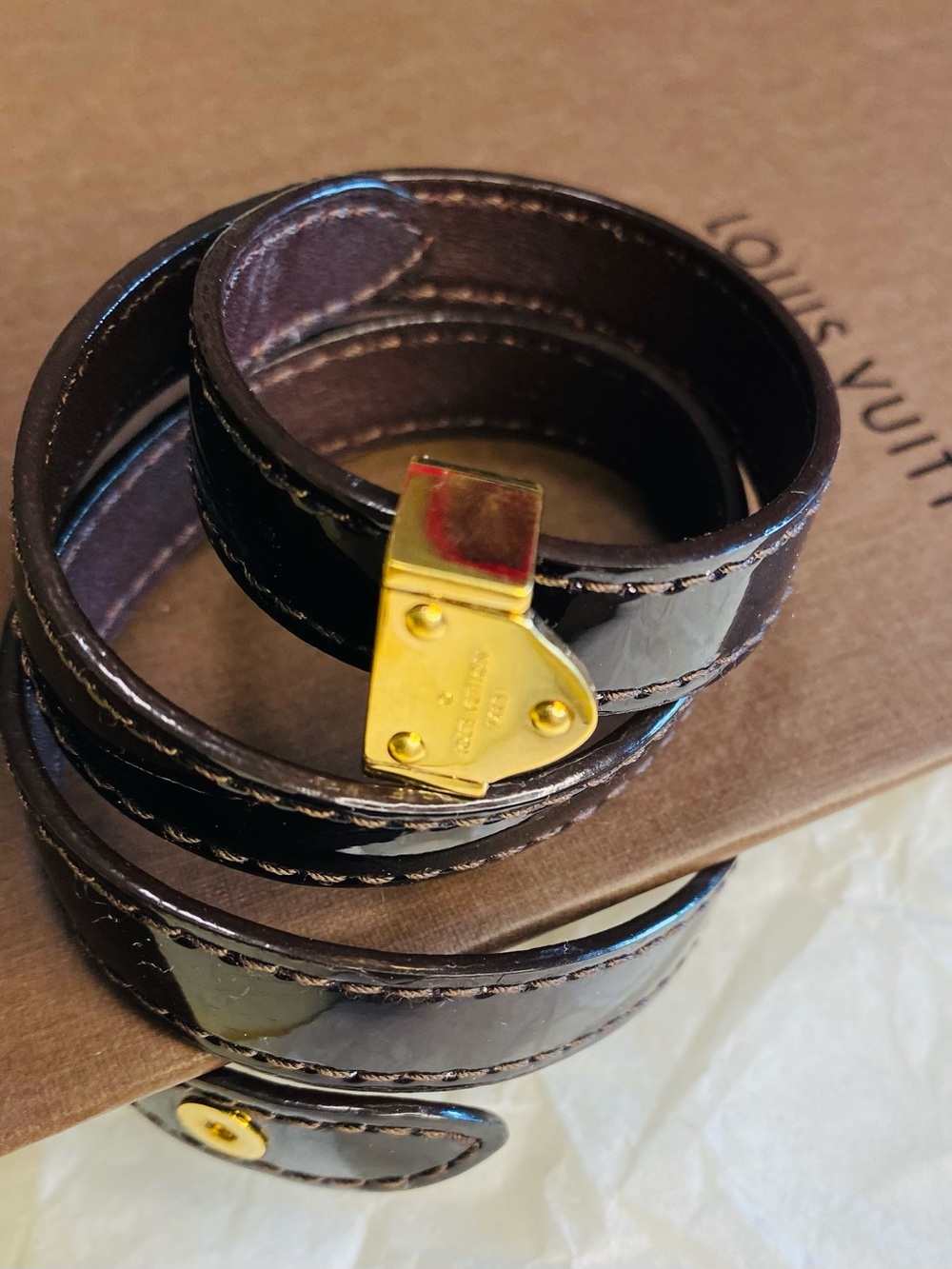Louis Vuitton Triple Tour Vernis Wrap Bracelet